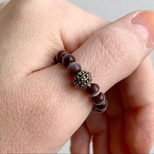 Purple beaded ring Y2K Whimsigoth boho hippie festival fairy grunge witchy goth